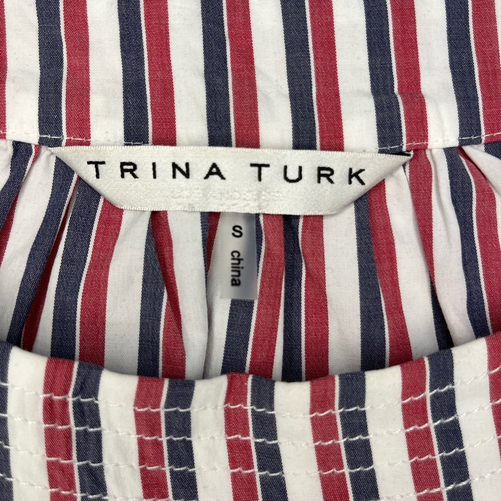 Trina Turk Red, White, and Blue Long Sleeve Top Size S - Picture 5 of 6